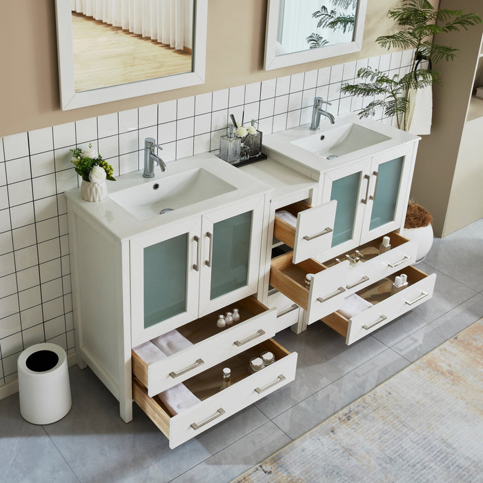 Brescia 72" Double Sink Modern Bathroom Vanity Set - HomeBeyond