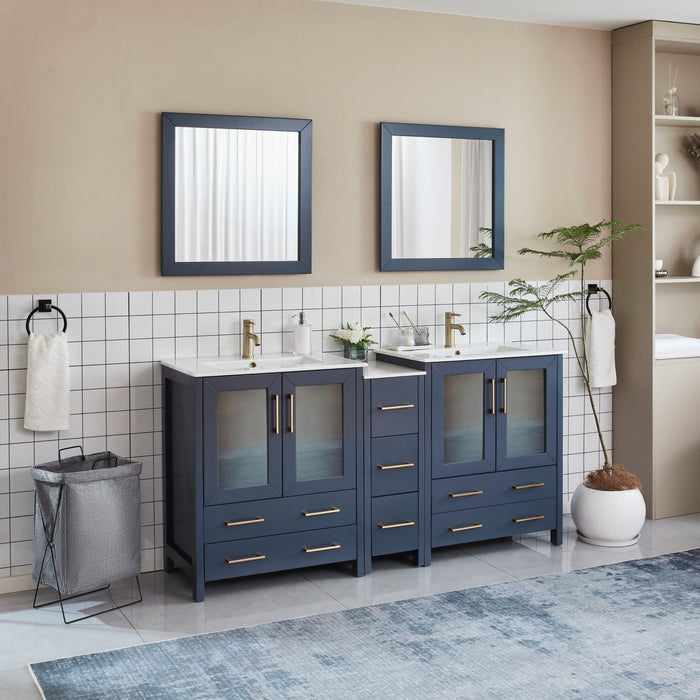 Brescia 72" Double Sink Modern Bathroom Vanity Set - HomeBeyond