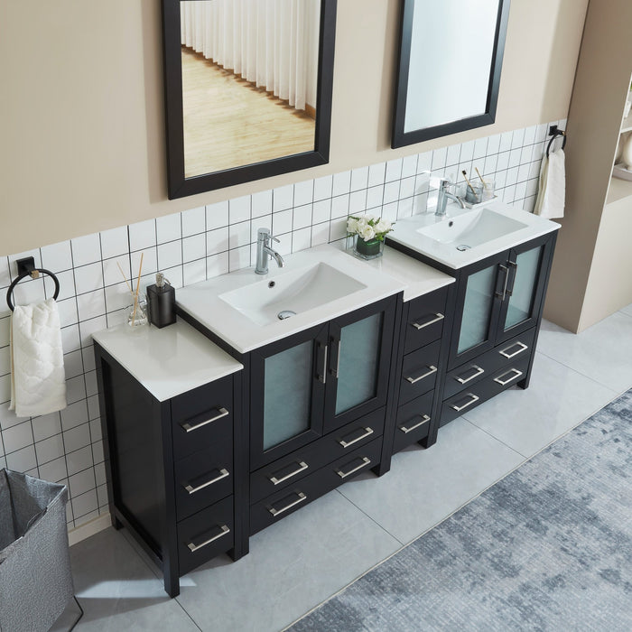 Brescia 84" Double Sink Modern Bathroom Vanity Set - HomeBeyond