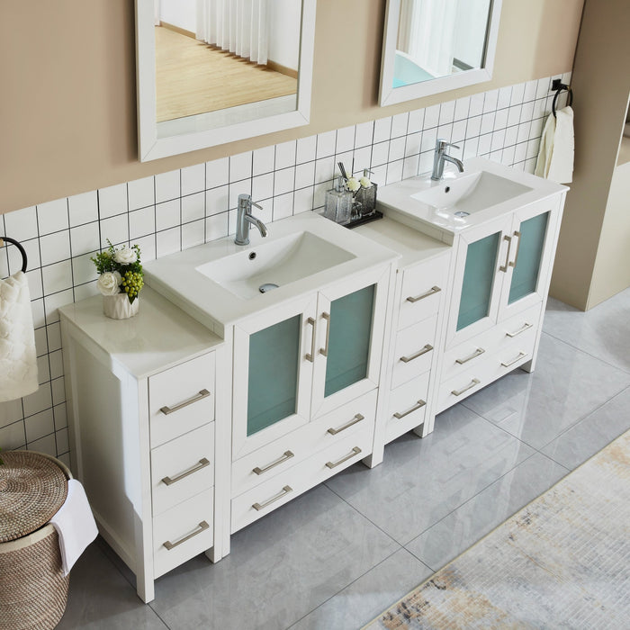 Brescia 84" Double Sink Modern Bathroom Vanity Set - HomeBeyond