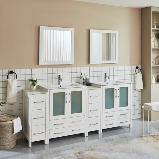 Brescia 84" Double Sink Modern Bathroom Vanity Set - HomeBeyond