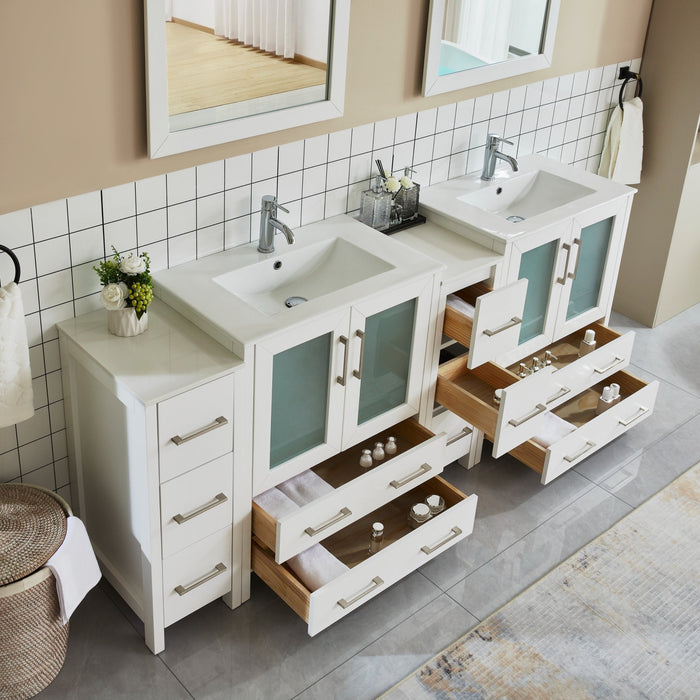 Brescia 84" Double Sink Modern Bathroom Vanity Set - HomeBeyond