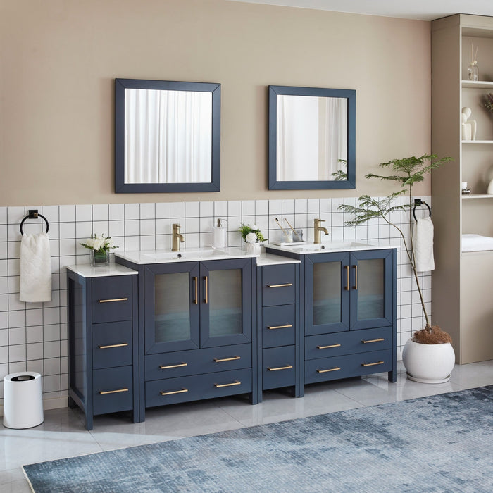 Brescia 84" Double Sink Modern Bathroom Vanity Set - HomeBeyond