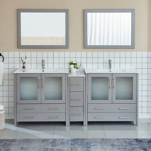 Brescia 84"Double Sink Modern Bathroom Vanity Set - HomeBeyond