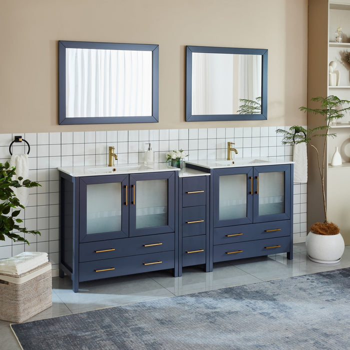 Brescia 84"Double Sink Modern Bathroom Vanity Set - HomeBeyond