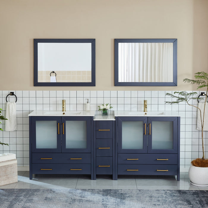 Brescia 84"Double Sink Modern Bathroom Vanity Set - HomeBeyond