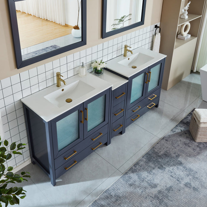 Brescia 84"Double Sink Modern Bathroom Vanity Set - HomeBeyond