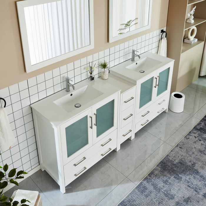 Brescia 84"Double Sink Modern Bathroom Vanity Set - HomeBeyond