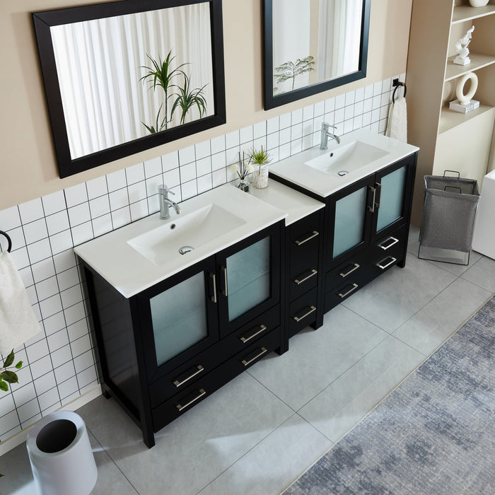 Brescia 84"Double Sink Modern Bathroom Vanity Set - HomeBeyond