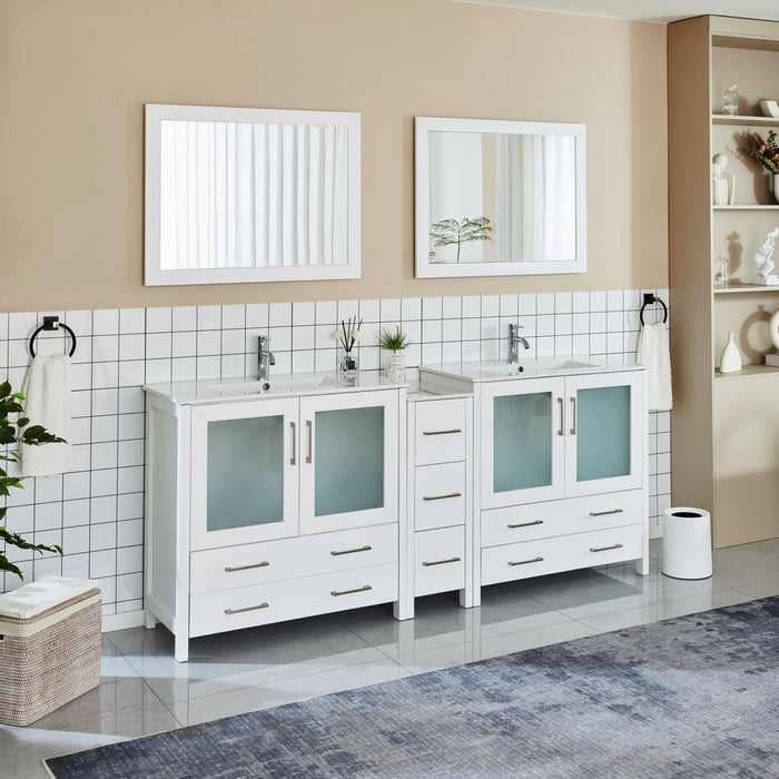 Brescia 84"Double Sink Modern Bathroom Vanity Set - HomeBeyond