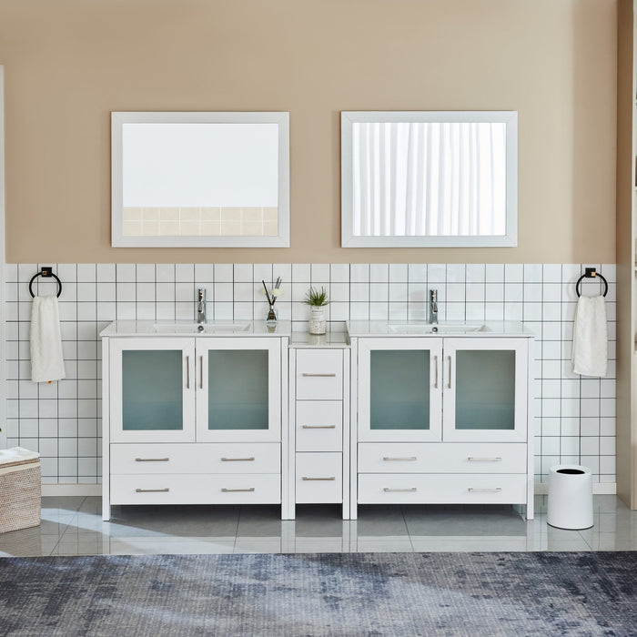 Brescia 84"Double Sink Modern Bathroom Vanity Set - HomeBeyond