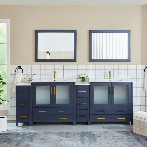 Brescia 96" Double Sink Modern Bathroom Vanity Set - HomeBeyond