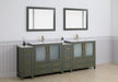 Brescia 96" Double Sink Modern Bathroom Vanity Set, 2 Shelves 10 Drawers Ceramic Top Bathroom Cabinet with Free Mirrors - HomeBeyond