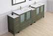 Brescia 96" Double Sink Modern Bathroom Vanity Set, 2 Shelves 10 Drawers Ceramic Top Bathroom Cabinet with Free Mirrors - HomeBeyond