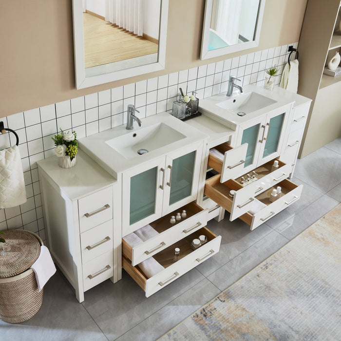 Brescia 96" Double Sink Modern Bathroom Vanity Set - HomeBeyond