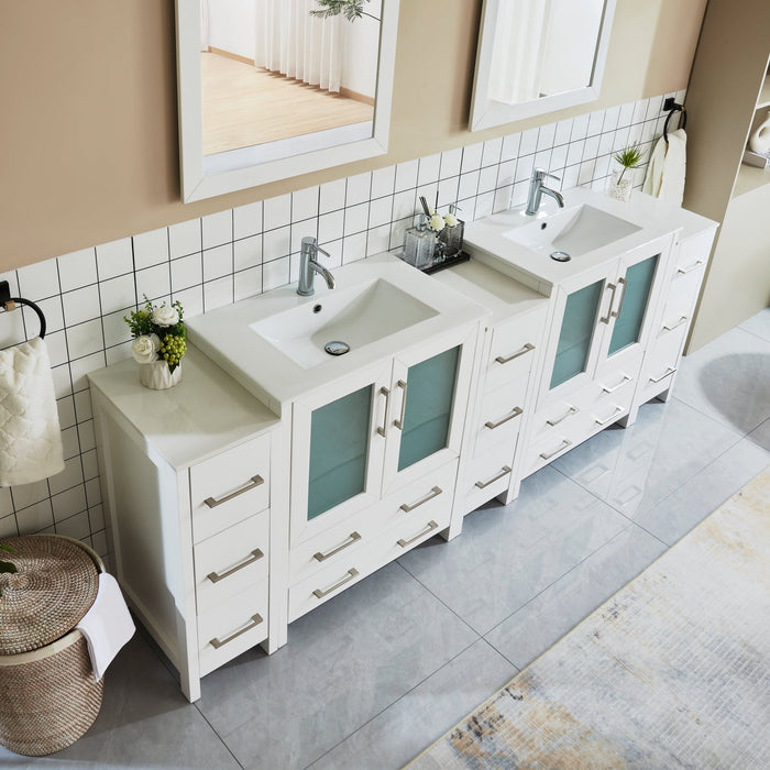 Brescia 96" Double Sink Modern Bathroom Vanity Set - HomeBeyond