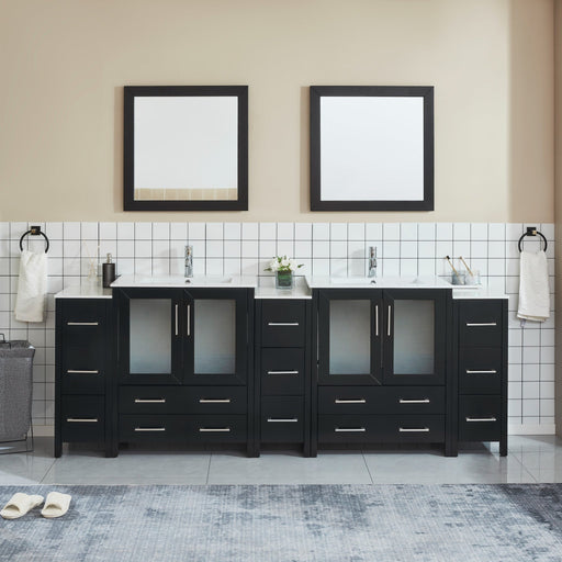 Brescia 96" Double Sink Modern Bathroom Vanity Set - HomeBeyond