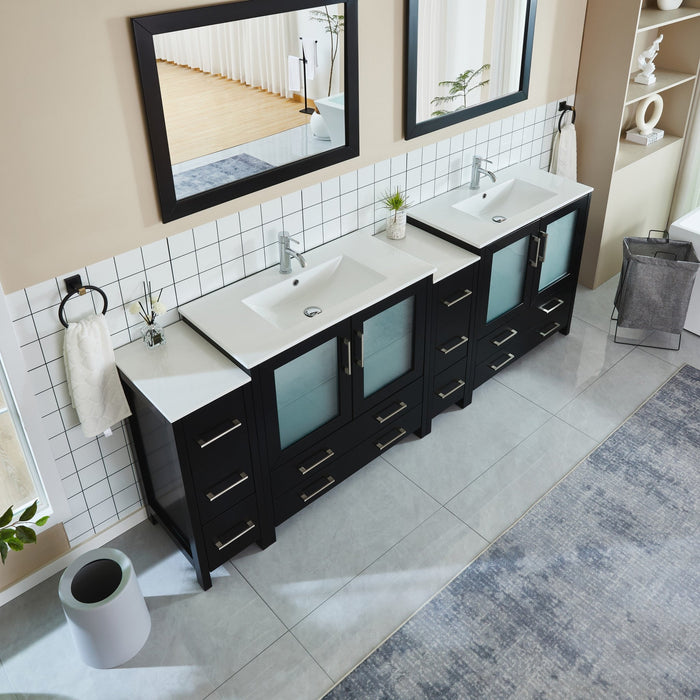 Brescia 96" Double Sink Modern Bathroom Vanity Set - HomeBeyond