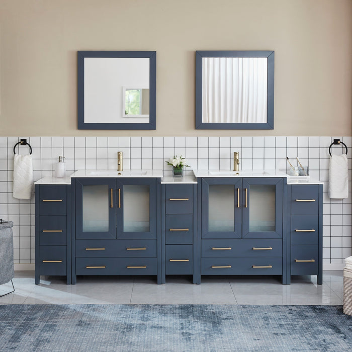 Brescia 96" Double Sink Modern Bathroom Vanity Set - HomeBeyond