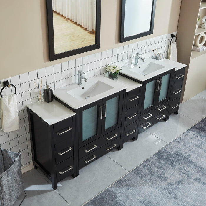 Brescia 96" Double Sink Modern Bathroom Vanity Set - HomeBeyond