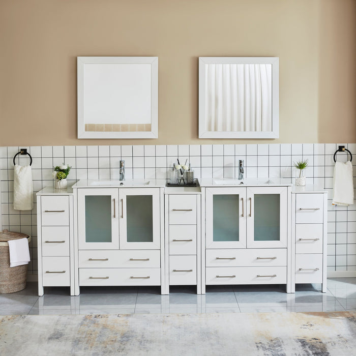 Brescia 96" Double Sink Modern Bathroom Vanity Set - HomeBeyond