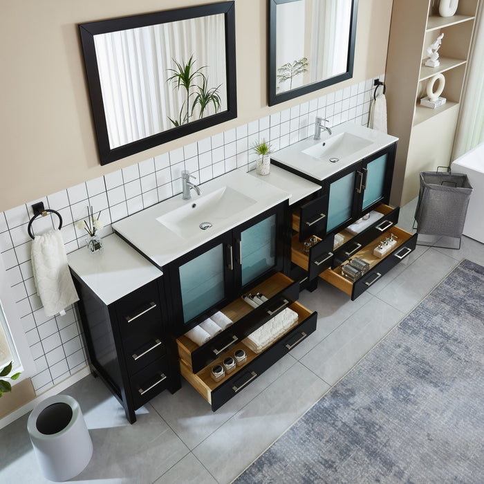 Brescia 96" Double Sink Modern Bathroom Vanity Set - HomeBeyond