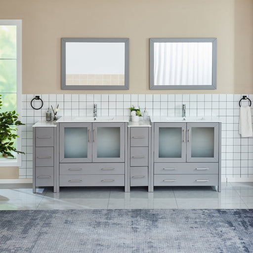 Brescia 96" Double Sink Modern Bathroom Vanity Set - HomeBeyond