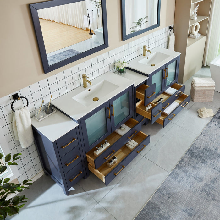 Brescia 96" Double Sink Modern Bathroom Vanity Set - HomeBeyond