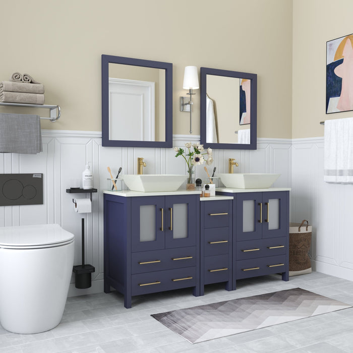 Ravenna 60" Double Sink Bathroom Vanity Combo Set - HomeBeyond