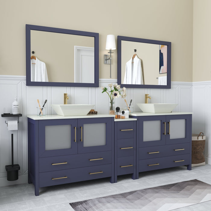 Ravenna 84" Double Sink Bathroom Vanity Combo Set - HomeBeyond