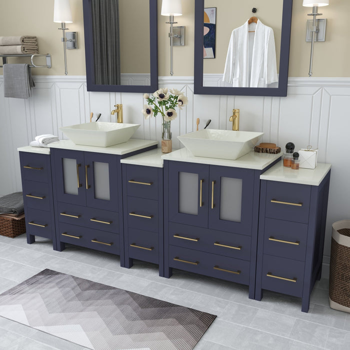 Ravenna 84" Double Sink Bathroom Vanity Combo Set - HomeBeyond