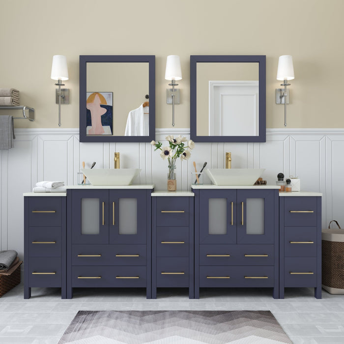 Ravenna 84" Double Sink Bathroom Vanity Combo Set - HomeBeyond