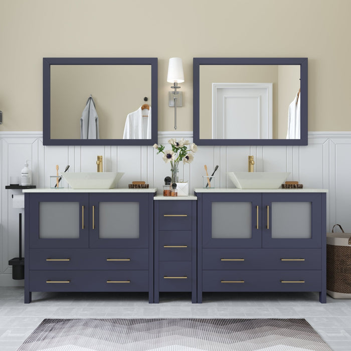 Ravenna 84" Double Sink Bathroom Vanity Combo Set - HomeBeyond