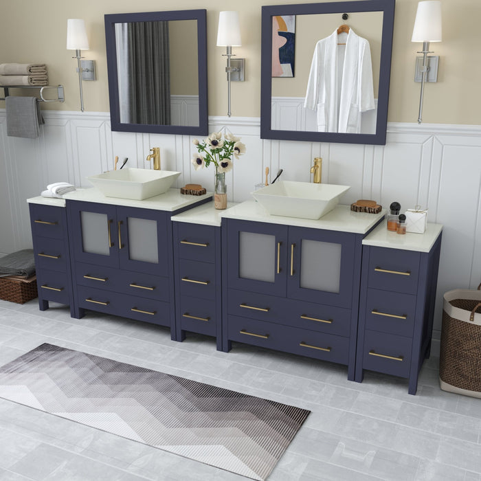 Ravenna 96" Double Sink Bathroom Vanity Combo Set - HomeBeyond