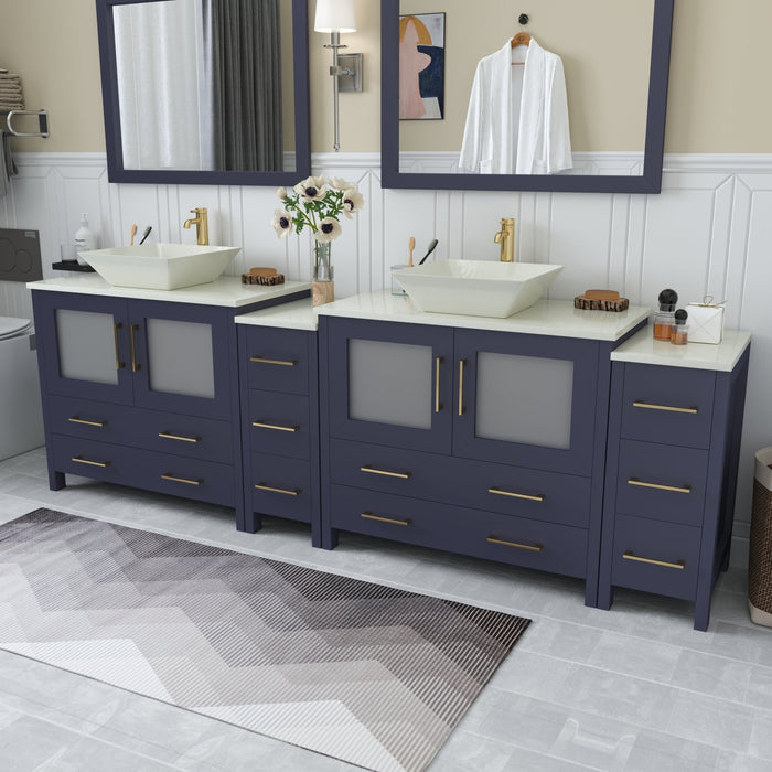 Ravenna 96" Double Sink Bathroom Vanity Combo Set - HomeBeyond