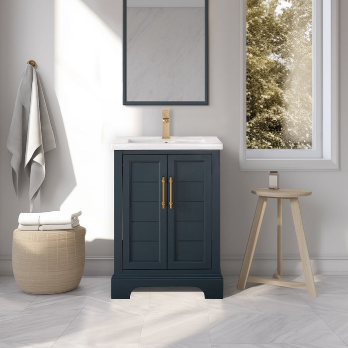 Vannes 24" Single Sink Bathroom Vanity in Silver Grey / White / Vintage Green / Vintage Spruce Blue - HomeBeyond