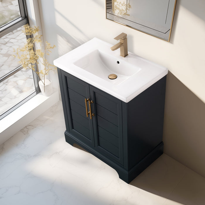 Vannes 30" Single Sink Bathroom Vanity in Silver Grey / White / Vintage Green / Vintage Spruce Blue - HomeBeyond