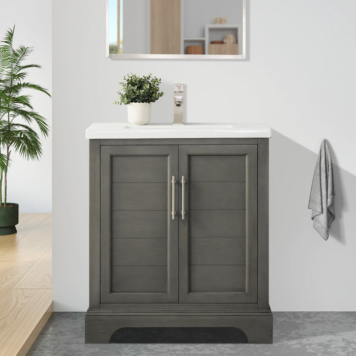 Vannes 30" Single Sink Bathroom Vanity in Silver Grey / White / Vintage Green / Vintage Spruce Blue - HomeBeyond