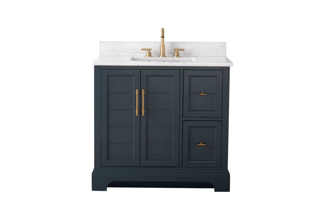 Vannes 36" Single Sink Bathroom Vanity in Silver Grey / White / Vintage Green / Vintage Spruce Blue - HomeBeyond