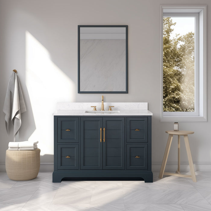 Vannes 48" Single Sink Bathroom Vanity in Silver Grey / White / Vintage Green / Vintage Spruce Blue - HomeBeyond