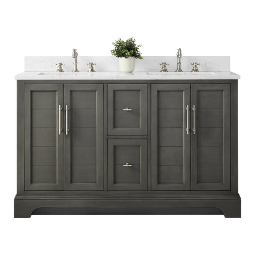 Vannes 54" Double Sink Bathroom Vanity in Silver Grey / White / Vintage Green / Vintage Spruce Blue - HomeBeyond