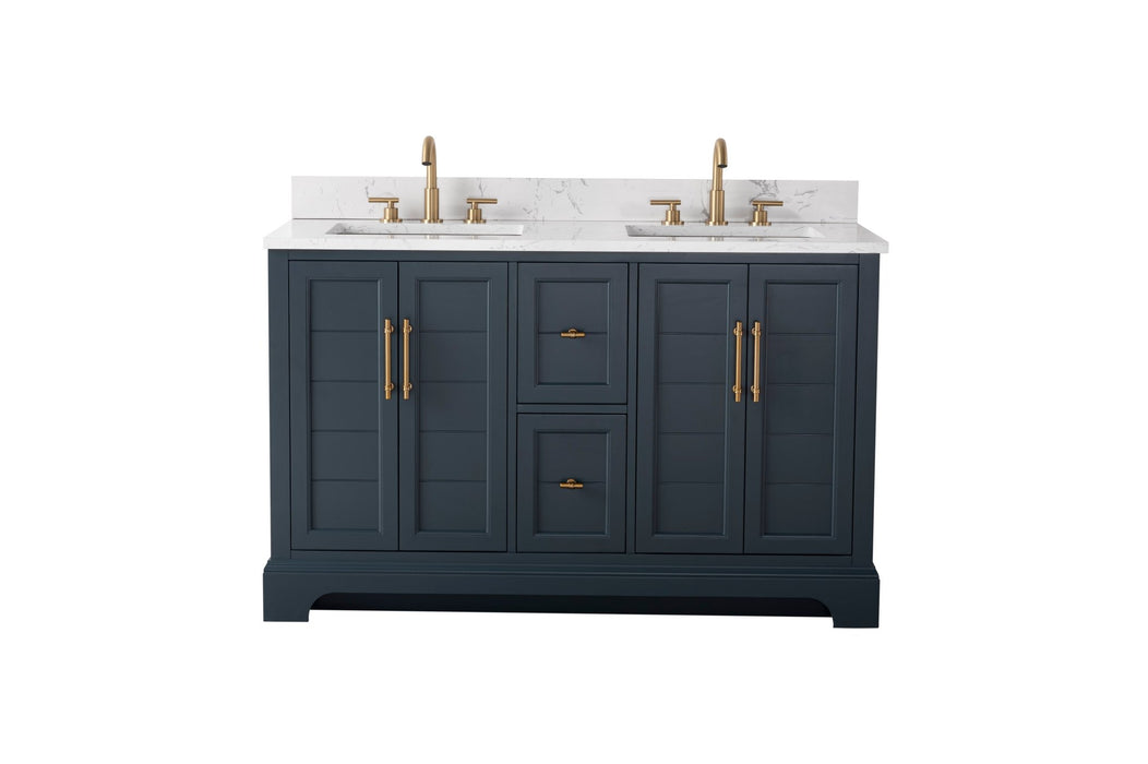 Vannes 54" Double Sink Bathroom Vanity in Silver Grey / White / Vintage Green / Vintage Spruce Blue - HomeBeyond