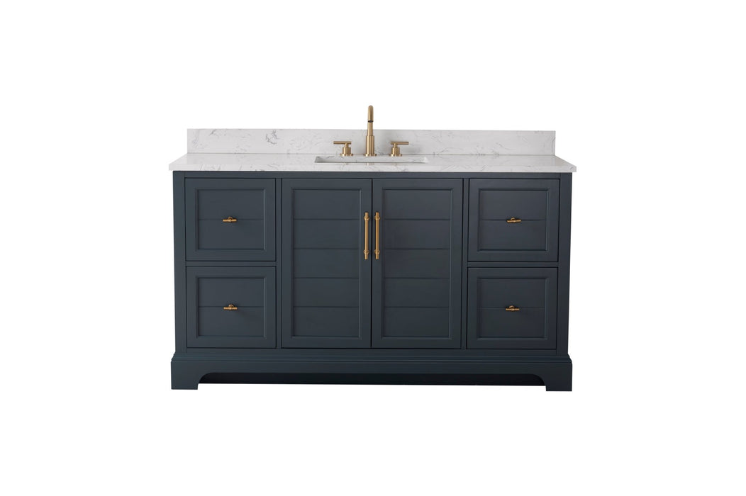 Vannes 60" Single Sink Bathroom Vanity in Silver Grey/ White / Vintage Green / Vintage Spruce Blue - HomeBeyond