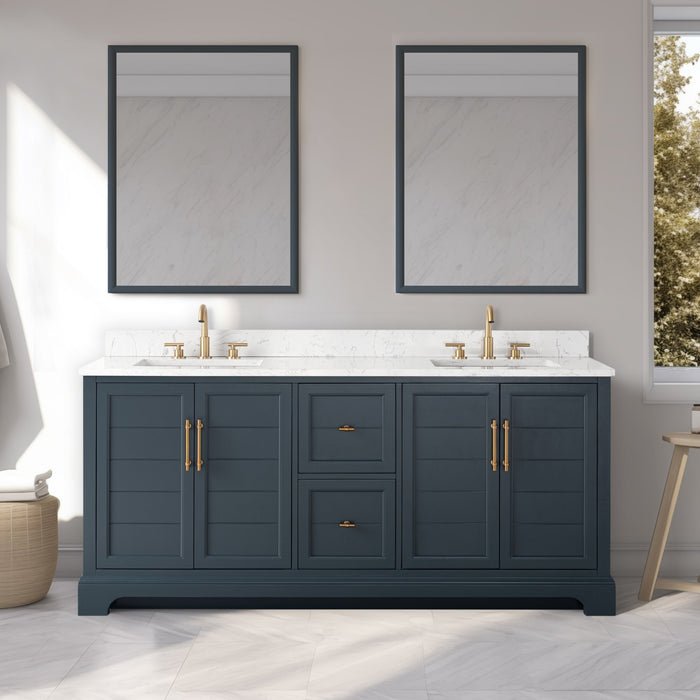 Vannes 72" Double Sink Bathroom Vanity in Silver Grey / White / Vintage Green / Vintage Spruce Blue - HomeBeyond