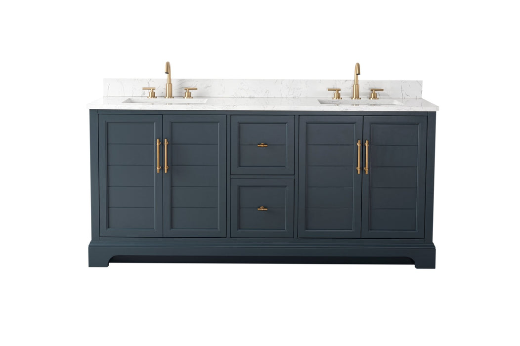 Vannes 72" Double Sink Bathroom Vanity in Silver Grey / White / Vintage Green / Vintage Spruce Blue - HomeBeyond