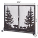 2 Panel Iron Fireplace Screen with Doors - HomeBeyond