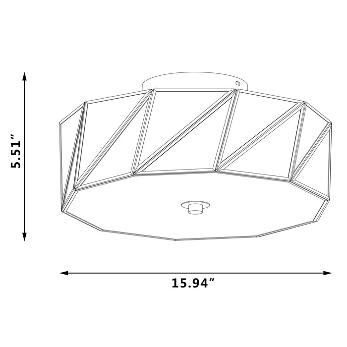 4 Light 15.94 Inches Unique Statement Geometric Flush Mount Lighting - HomeBeyond