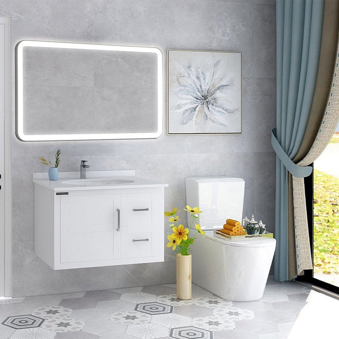 47" x 28" Large Rectangular Frameless LED Lighted Bathroom Wall Mounted Vanity Mirror - HomeBeyond