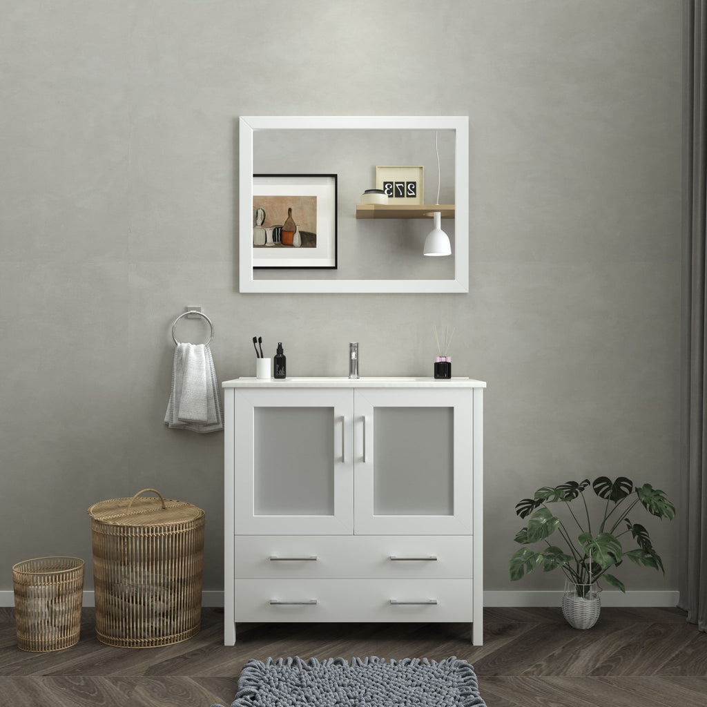 Brescia 30 in. W x 18 in. D x 36 in. H Bath Vanity in Grey with Vanity Top in WH