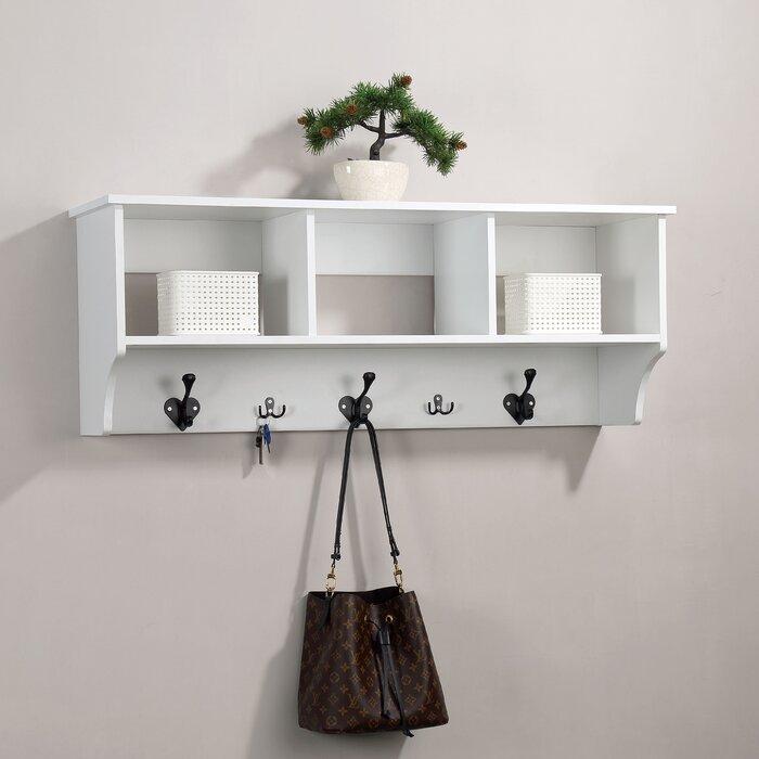 5 Hook Wall Mounted Coat Rack with Storage - On Sale - Bed Bath & Beyond -  31659344